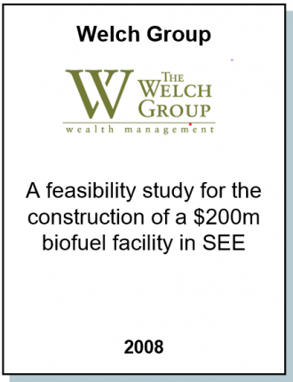 Entrea Capital performed a feasibility study for the Welch Group for the construction of a Biofuel Facility in Bulgaria